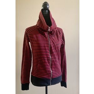 H&M Striped Funnel Neck Full Zip Sweatshirt
